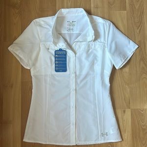 White Under Armour button down shirt NWT
